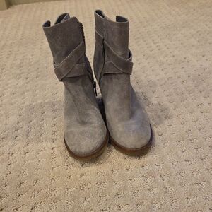 Johnston & Murphy Gray Ankle Boots Suede Texture